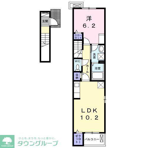イリゼ府中(1LDK/2階)の間取り写真
