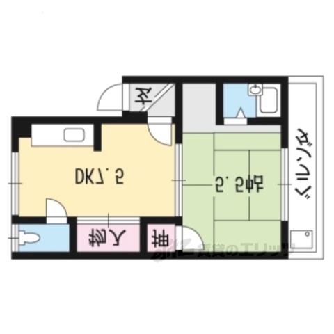 コーポサンミドロ(1DK/3階)の間取り写真