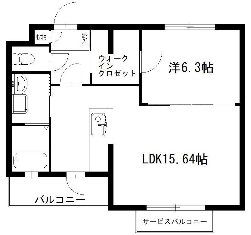 カシオペア(1LDK/2階)の間取り写真