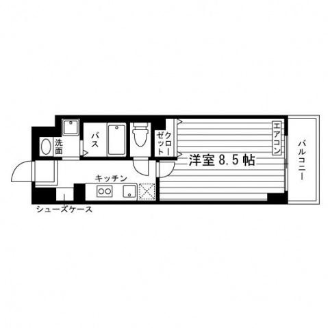 レジディア仙台宮町(1K/4階)の間取り写真