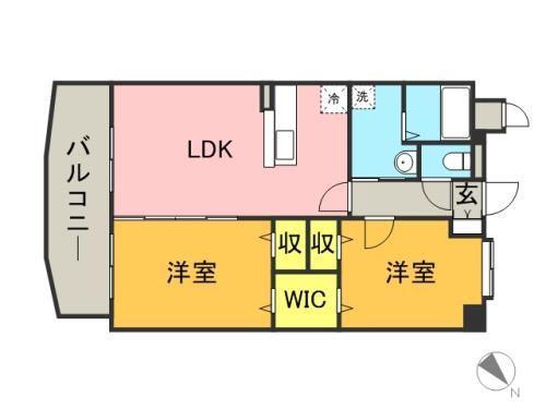 GOODHILL筥松(2LDK/6階)の間取り写真