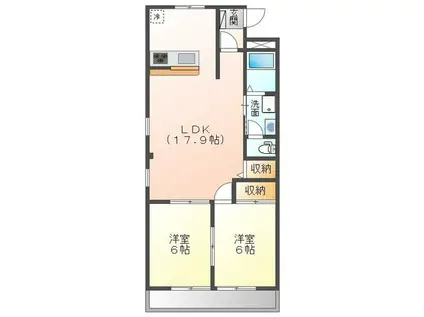 ディアレスト(2LDK/1階)の間取り写真