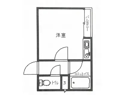 ハイツ山口(ワンルーム/2階)の間取り写真