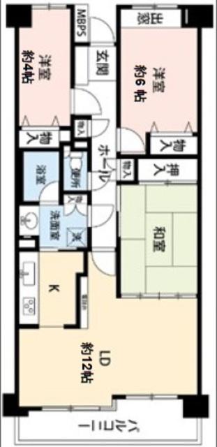 PLENDY市川大野(3LDK/2階)の間取り写真