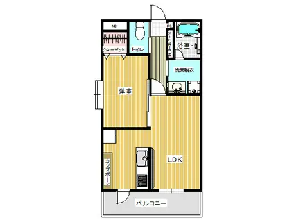 チアフルビューティ月出II(1LDK/2階)の間取り写真