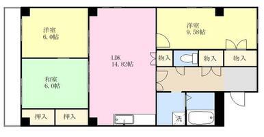 SUNコバヤシ90(3LDK/2階)の間取り写真