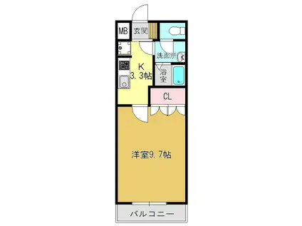 ケイズビューII番館(1K/2階)の間取り写真