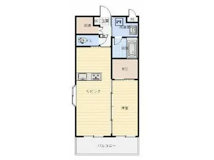 LA RIVIEREII(1LDK/1階)の間取り写真