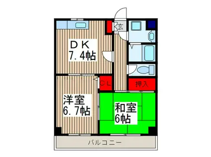 横田商事第1ビル(2DK/3階)の間取り写真