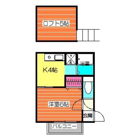 ステージ村田7(1K/2階)の間取り写真