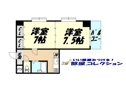 ロイヤルトレンディ(2K/13階)の間取り写真