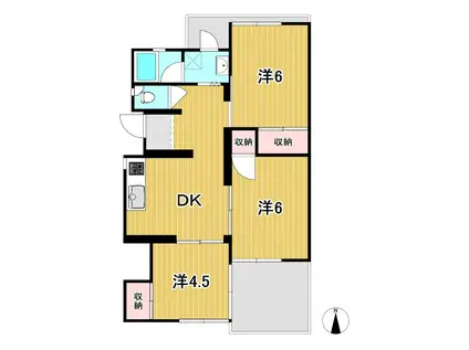 トマトハイツA(3DK/4階)の間取り写真