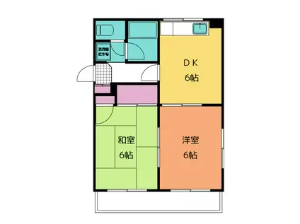 コスモハイツ北松戸(2DK/2階)の間取り写真