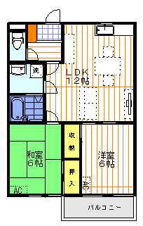 エスポワール駅西(2LDK/1階)の間取り写真