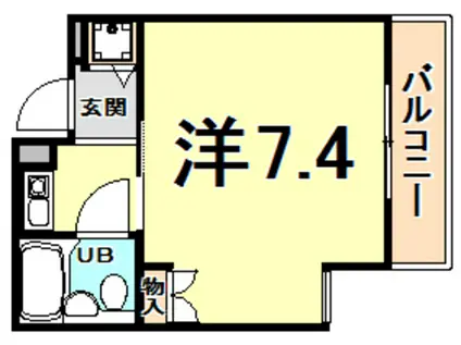 ベルトピア西宮北口I(1K/2階)の間取り写真