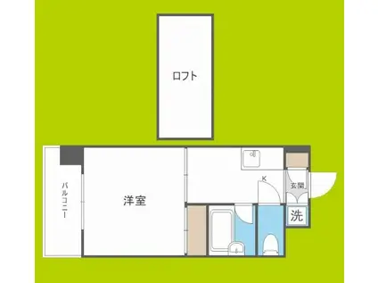 FIVE TWO(1K/8階)の間取り写真