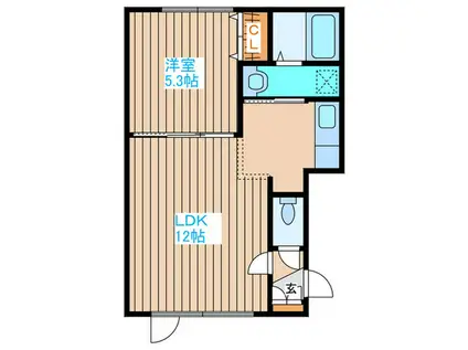 グランメール本郷通B(1LDK/4階)の間取り写真