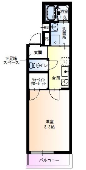 フジパレス若江岩田Ⅱ番館(1K/1階)の間取り写真