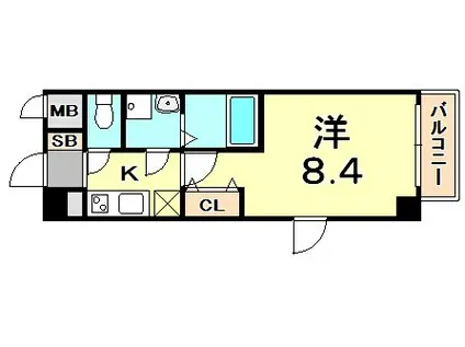 エスリード三宮旭通(1K/10階)の間取り写真