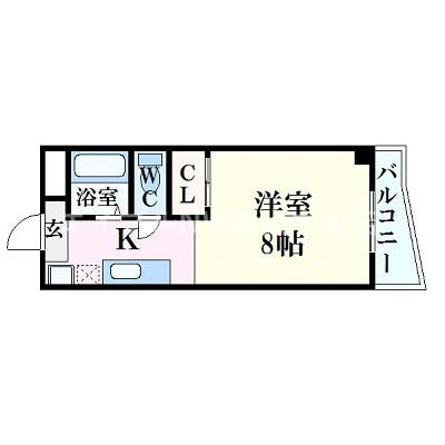 パルティール21(1K/2階)の間取り写真