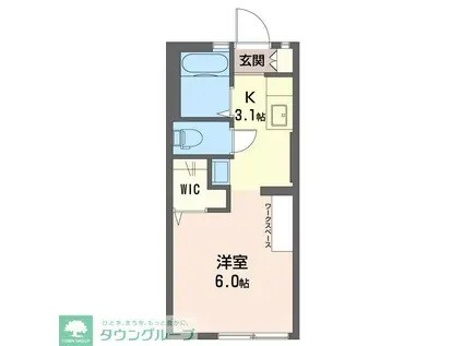 ガーデンコート国立(1K/1階)の間取り写真