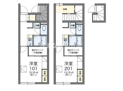 レオパレスサンパーク富士松(1K/2階)の間取り写真