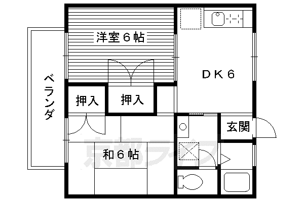 セトラセカンド(2DK/2階)の間取り写真