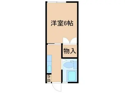 ささせハイム(1K/2階)の間取り写真