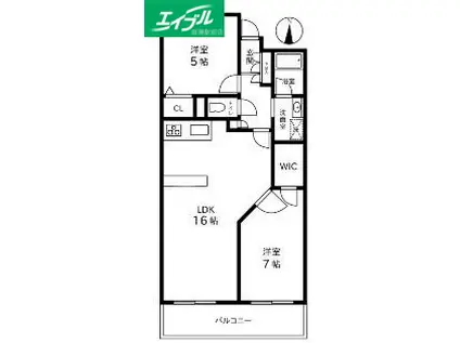 コア本町(2LDK/8階)の間取り写真