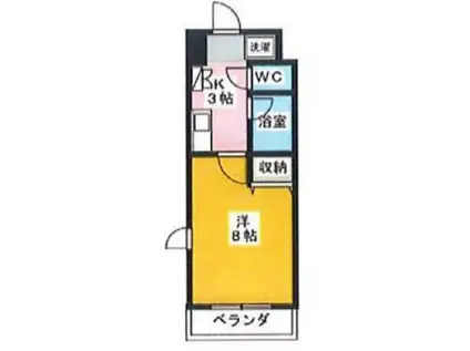 ヴィラ恵飛須(1K/5階)の間取り写真