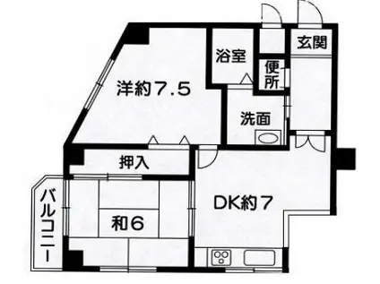 ベネフィス魚住II(2DK/2階)の間取り写真