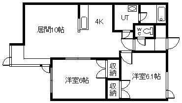 ソレイユ(2LDK/1階)の間取り写真