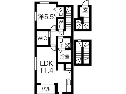 ランシェIII(1LDK/3階)の間取り写真