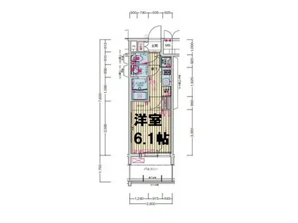 プレサンス京町堀ノース(1K/6階)の間取り写真