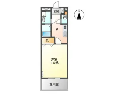 ネオコスモ西沢(1K/1階)の間取り写真