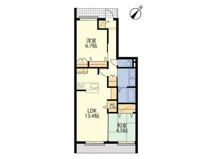 AF BORIKI・ココン東棟 (2LDK/1階)の間取り写真