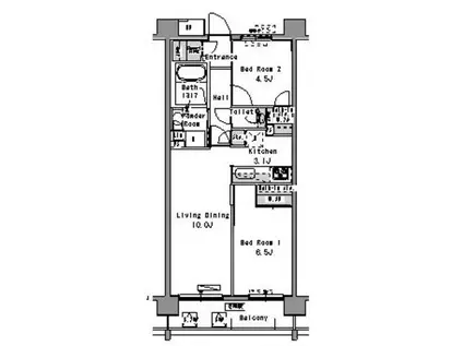 パークアクシス滝野川(2LDK/4階)の間取り写真