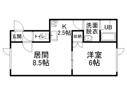 ハウスオブローズ3(1DK/1階)の間取り写真