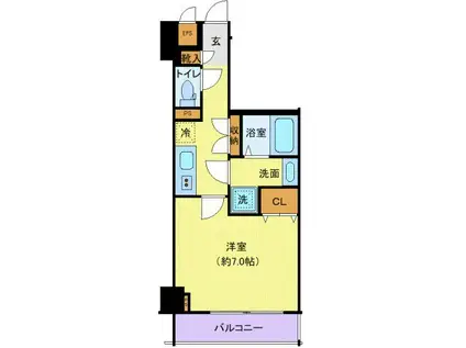 グランヴァン深川木場(1K/2階)の間取り写真
