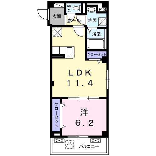 シャインエクセレント(1LDK/3階)の間取り写真