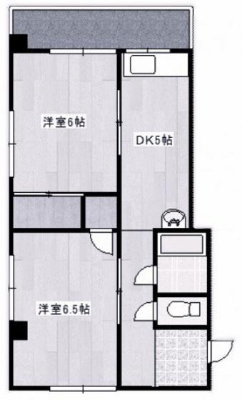 長谷コーポ(2DK/3階)の間取り写真