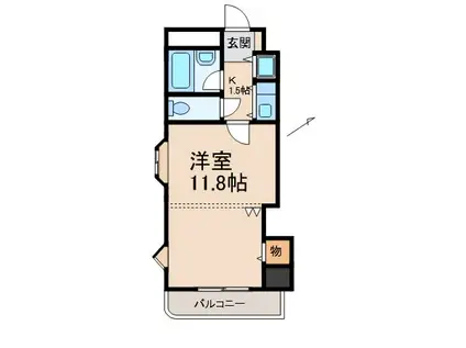 グランメール北島(1K/4階)の間取り写真