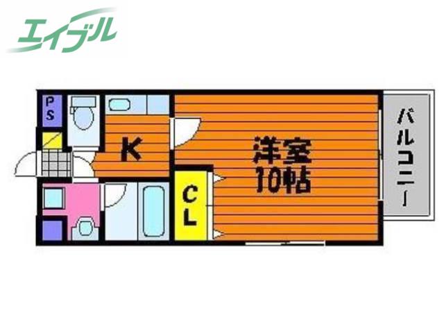 ピアシティ医大東(1K/4階)の間取り写真