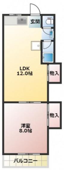 楓マンション(1LDK/2階)の間取り写真