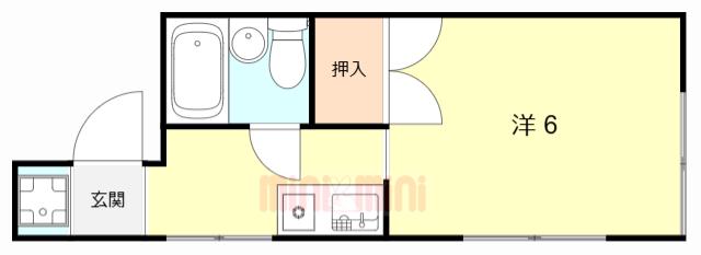 ハイツ清水(ワンルーム/1階)の間取り写真