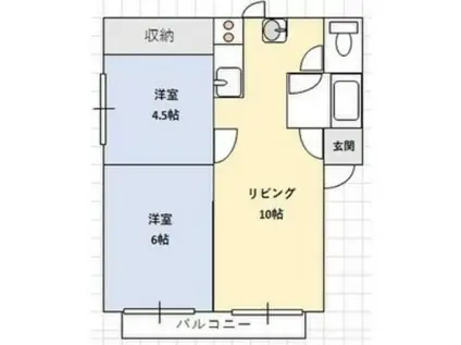 アーバンフォレストI(2LDK/2階)の間取り写真