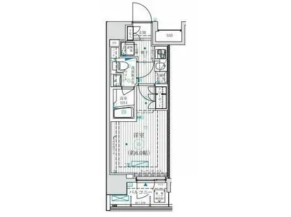 アーリアシティ川崎(1K/9階)の間取り写真