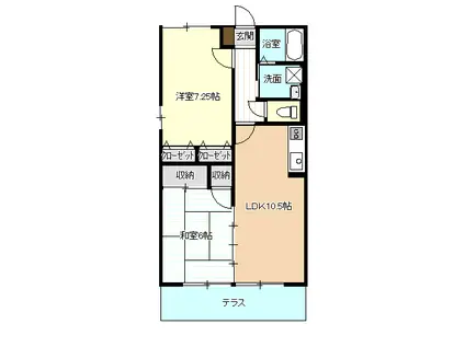 シンフォニーII(2LDK/1階)の間取り写真