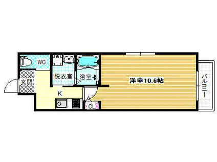 エヌエムスワサントドゥーズサウス(1K/2階)の間取り写真