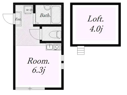 クラブザユナイト グレンフィールド(ワンルーム/2階)の間取り写真